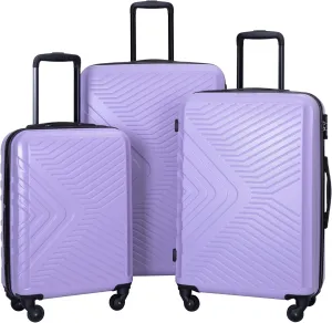 Bed Bath & Beyond Light Purple Lightweight Suitcase Sets wHooks Spinner Wheels TSA Lock