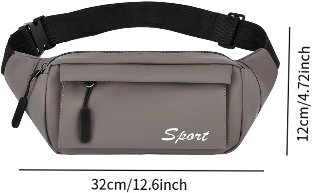 Belt Bag, Hip Bag for Running, Camping, Workout, Gym, Cycling, Light Grey