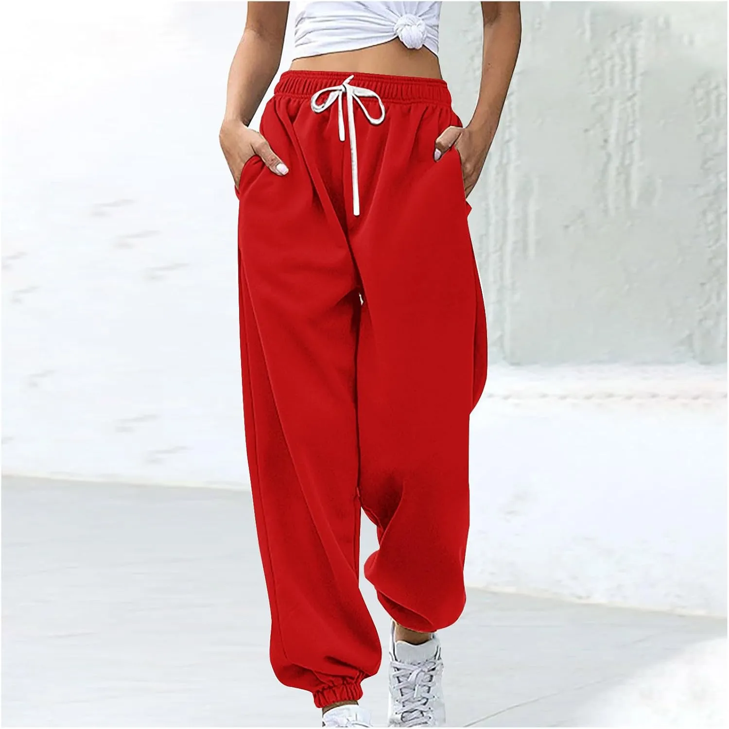 Binmer Custom Sweatpants Jogger Pants for Womens, Personalized Design Your Own Add Image Text Photo Drawstring Sport Trousers