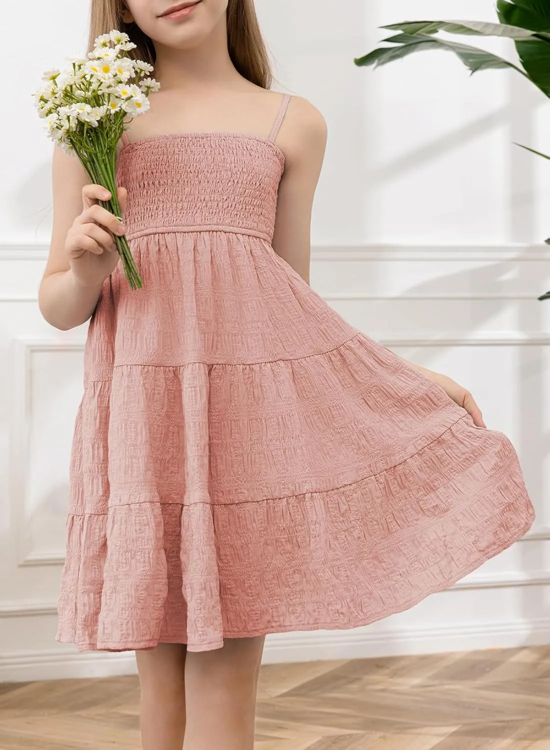 blibean Girls Summer Sundress Tween Sun Dresses Size 6-15 Years Old