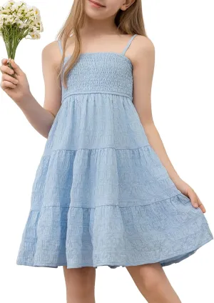 blibean Girls Summer Sundress Tween Sun Dresses Size 6-15 Years Old
