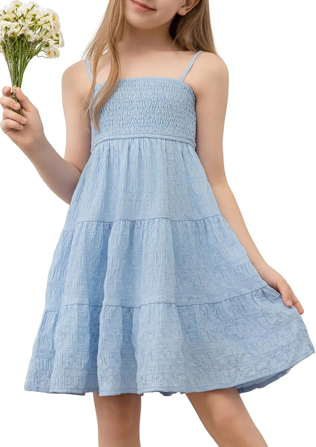 blibean Girls Summer Sundress Tween Sun Dresses Size 6-15 Years Old