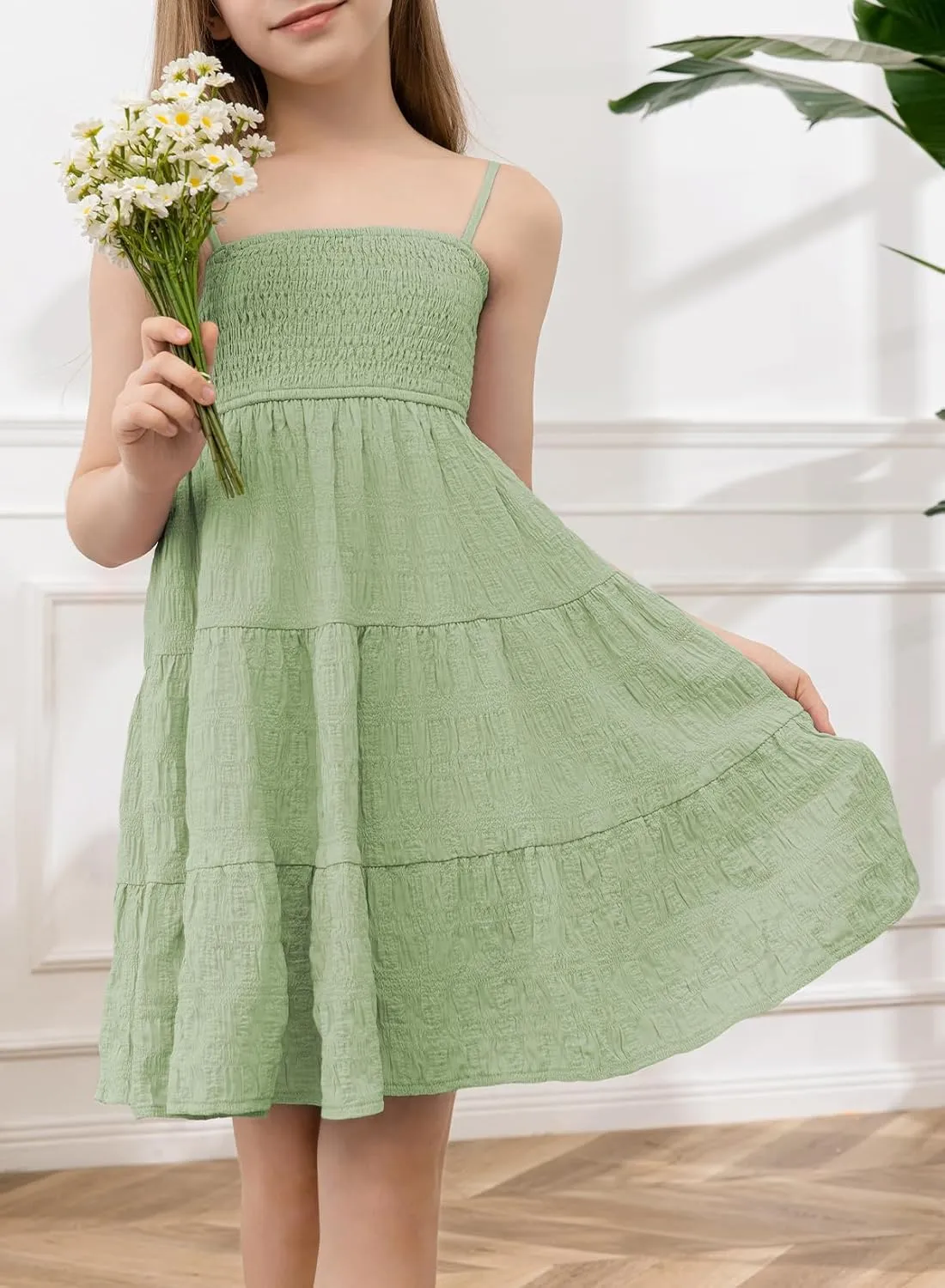 blibean Girls Summer Sundress Tween Sun Dresses Size 6-15 Years Old