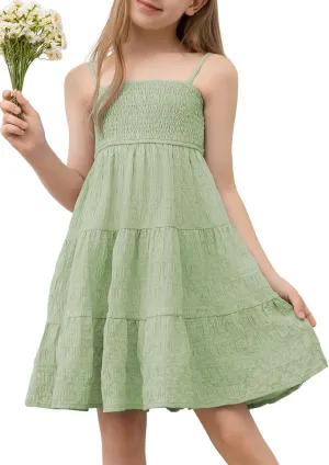 blibean Girls Summer Sundress Tween Sun Dresses Size 6-15 Years Old