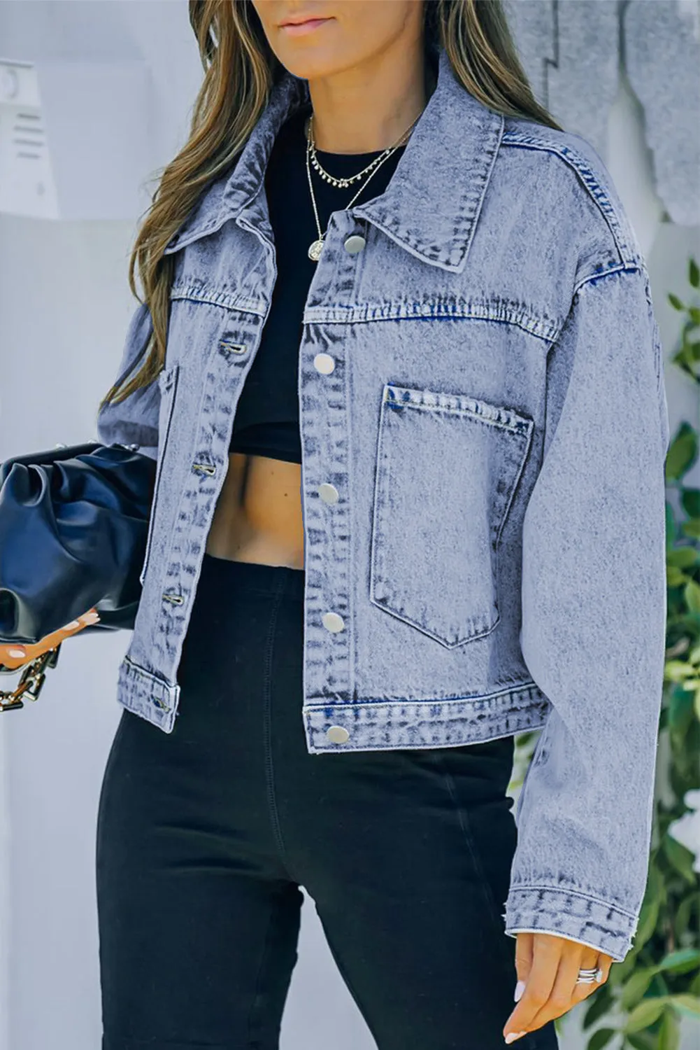 Blue Buttoned Full Sleeve Denim Jacket