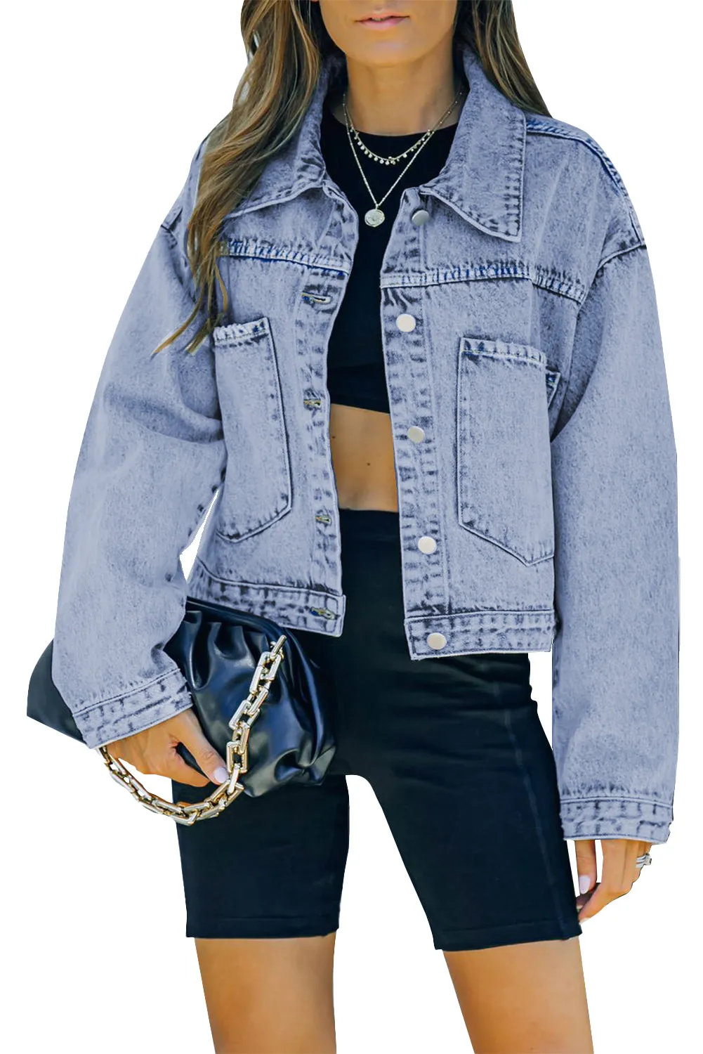 Blue Buttoned Full Sleeve Denim Jacket