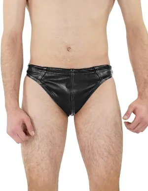 Bockle Leather Slip real leather pants Man Boxershorts underwear Hipster Shorts Leather Pants Briefs