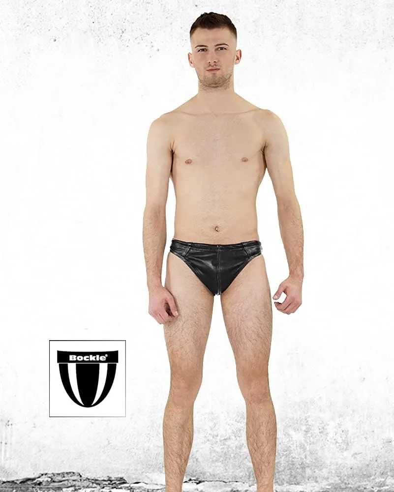 Bockle Leather Slip real leather pants Man Boxershorts underwear Hipster Shorts Leather Pants Briefs