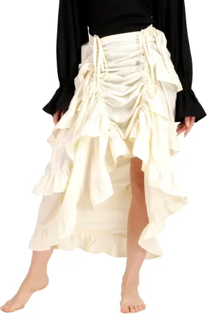 BoheeWohee Women's Maxi Asymmetrical High-Low Bustle Gothic Victorian Steampunk Skirt