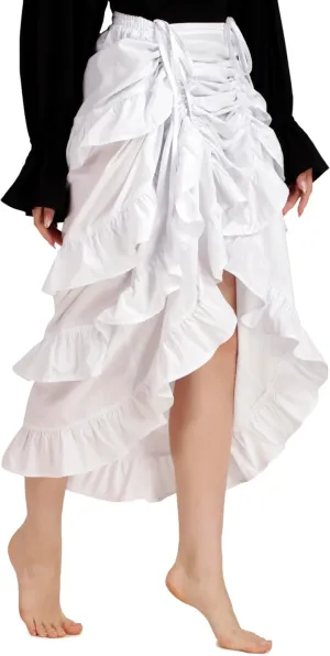 BoheeWohee Women's Maxi Asymmetrical High-Low Bustle Gothic Victorian Steampunk Skirt