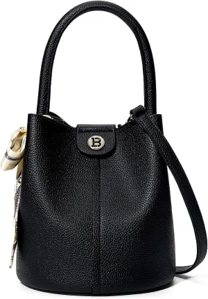 BOSTANTEN Small Crossbody Bags for Women Vegan Leather Mini Bucket Handbag Removable Shoulder Strap