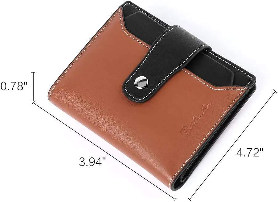 BOSTANTEN Women Leather Wallet RFID Blocking Small Bifold Zipper Pocket Wallet Card Case Purse with ID Window