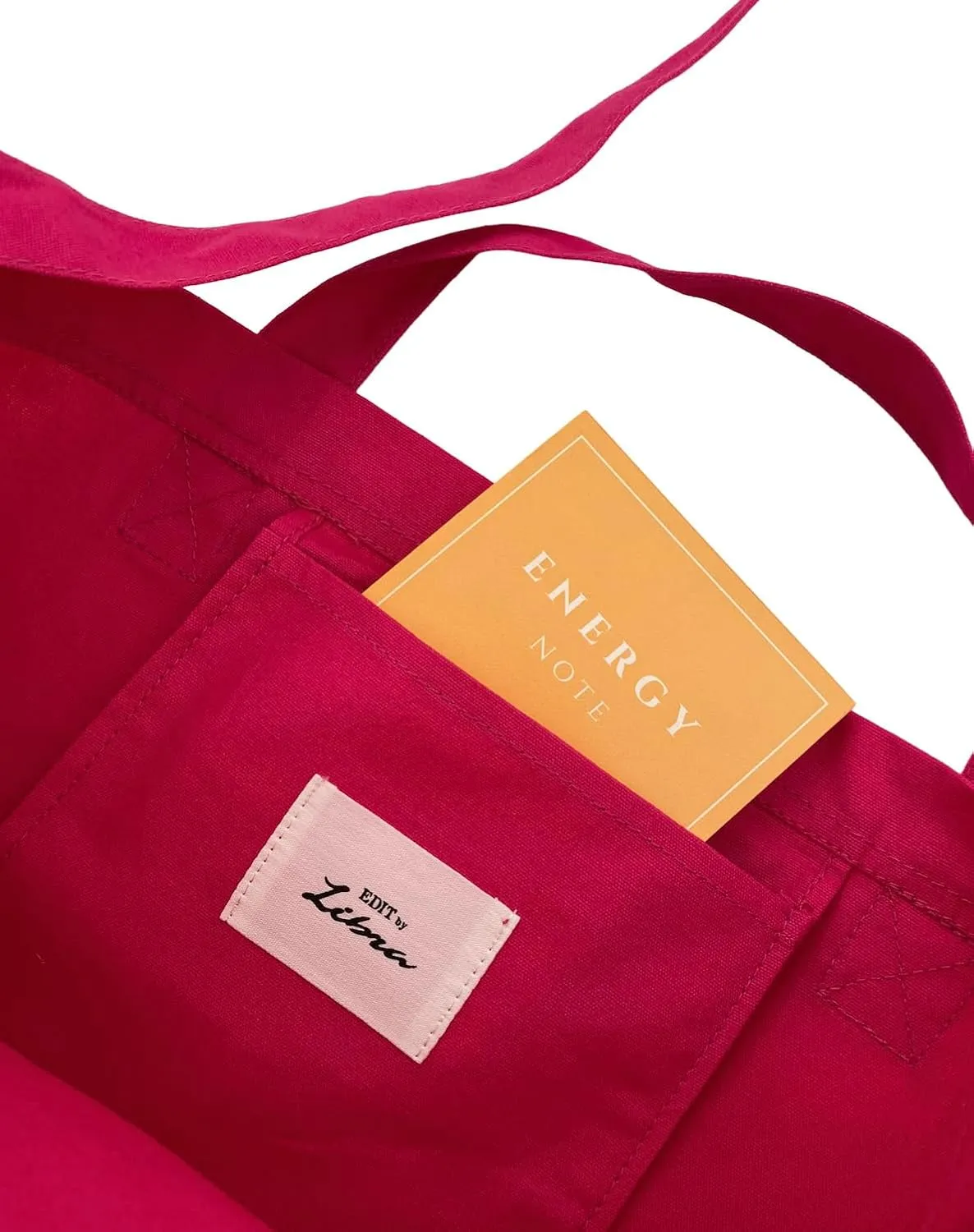 Bright Color Reusable Cotton Tote, Casual Shoulder Work daily bag, Grocery Bag with Inside Pocket, Vibe Check