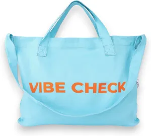 Bright Color Reusable Cotton Tote, Casual Shoulder Work daily bag, Grocery Bag with Inside Pocket, Vibe Check
