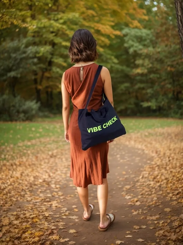 Bright Color Reusable Cotton Tote, Casual Shoulder Work daily bag, Grocery Bag with Inside Pocket, Vibe Check