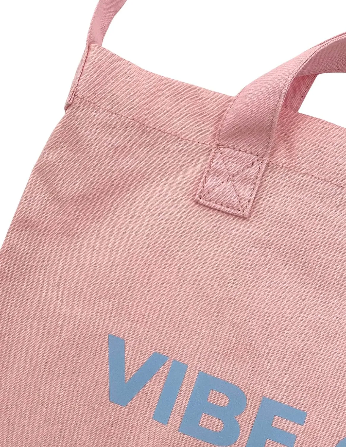 Bright Color Reusable Cotton Tote, Casual Shoulder Work daily bag, Grocery Bag with Inside Pocket, Vibe Check