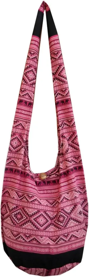 BTP! Mosaic Elephant Sling Crossbody Shoulder Bag Purse Hippie Hobo Thai Cotton Gypsy Bohemian