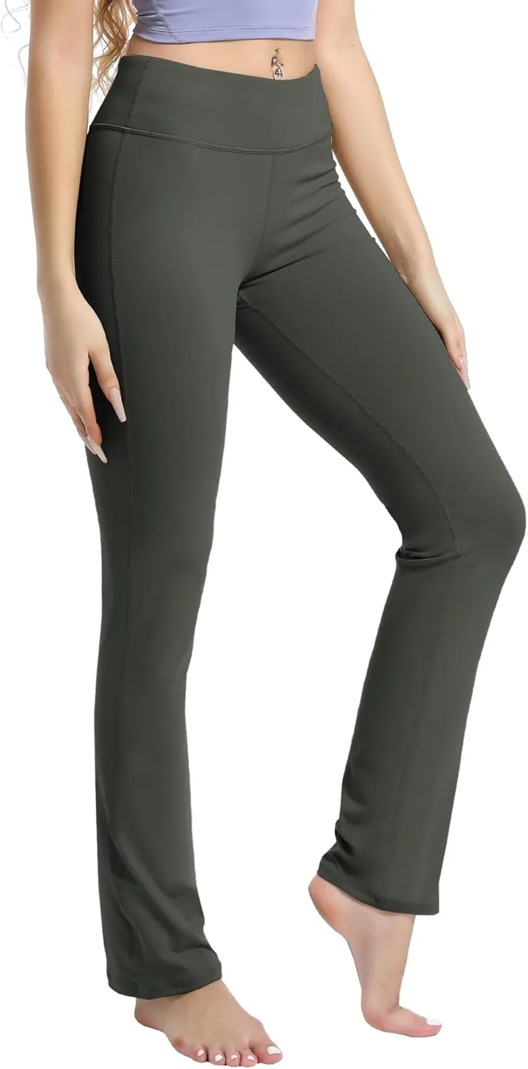 BUBBLELIME 29"/31"/33"/35"/37" Women's High Waist Straight Leg Yoga Pants Tummy Control Workout Pants with Pockets
