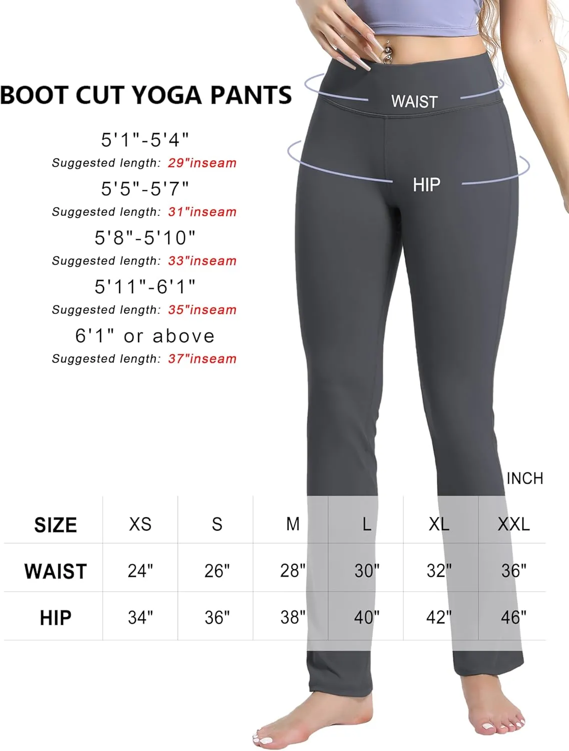 BUBBLELIME 29"/31"/33"/35"/37" Women's High Waist Straight Leg Yoga Pants Tummy Control Workout Pants with Pockets