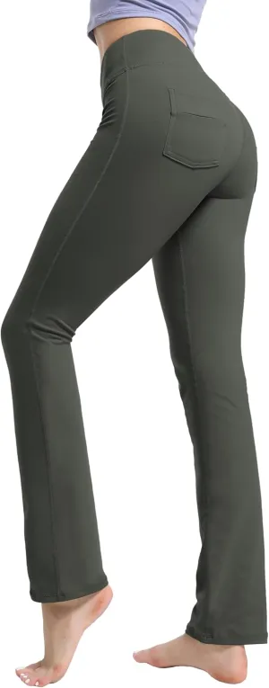 BUBBLELIME 29"/31"/33"/35"/37" Women's High Waist Straight Leg Yoga Pants Tummy Control Workout Pants with Pockets