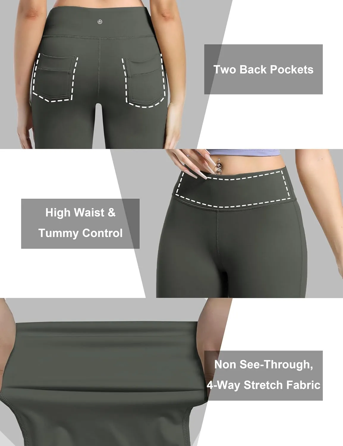 BUBBLELIME 29"/31"/33"/35"/37" Women's High Waist Straight Leg Yoga Pants Tummy Control Workout Pants with Pockets