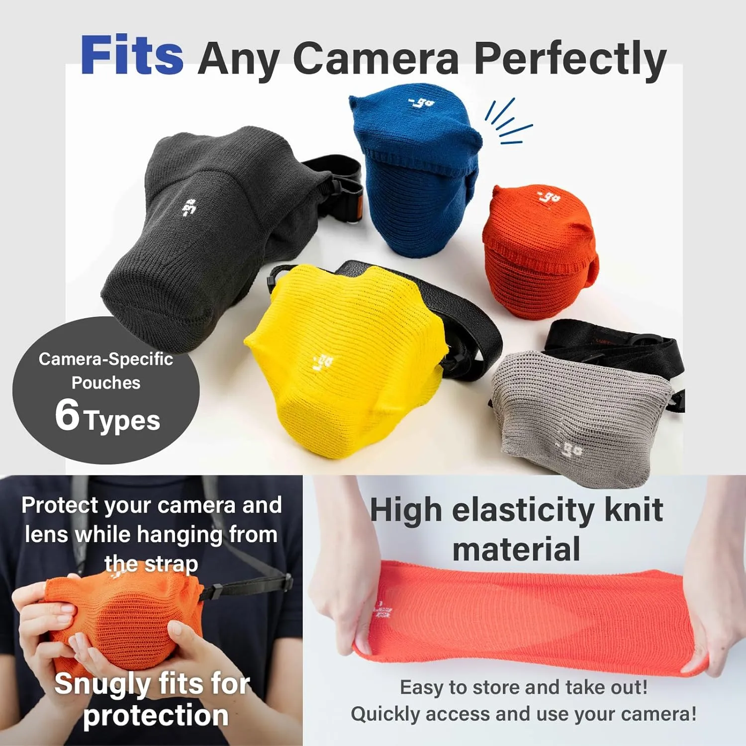 Camera Cover, Polygon W, Made in Japan, M size, Light Gray