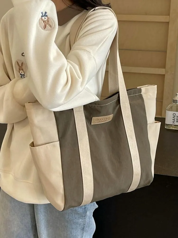 Canvas Hobo Bag for Women Tote Bag Retro Shoulder Bag Slouchy Top Handle Handbag Purse Work Travel