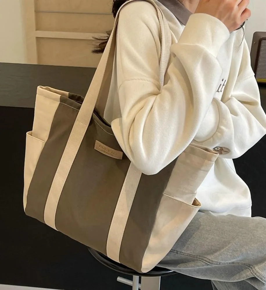 Canvas Hobo Bag for Women Tote Bag Retro Shoulder Bag Slouchy Top Handle Handbag Purse Work Travel