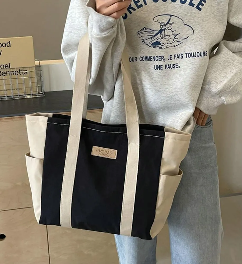 Canvas Hobo Bag for Women Tote Bag Retro Shoulder Bag Slouchy Top Handle Handbag Purse Work Travel