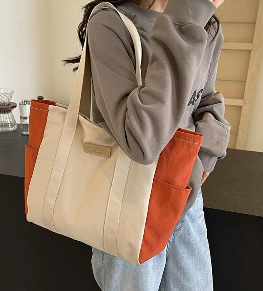Canvas Hobo Bag for Women Tote Bag Retro Shoulder Bag Slouchy Top Handle Handbag Purse Work Travel
