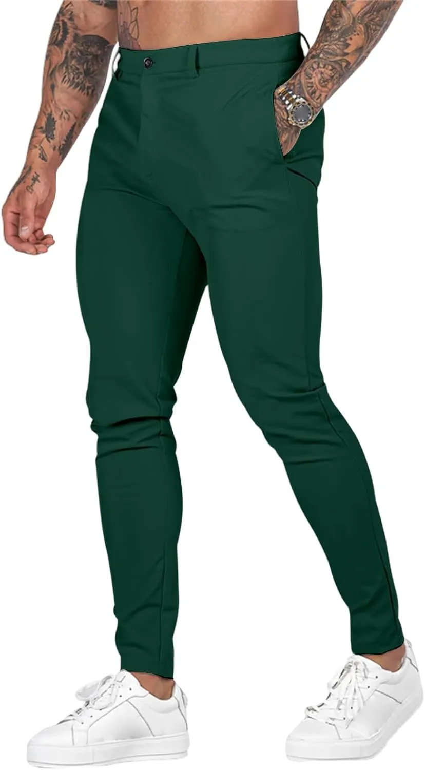 Cargo Pants for Men Skinny Leg Stretch Casual Slim Fit Lightweight Trendy Trousers Outdoor Business Sports Suit Pants