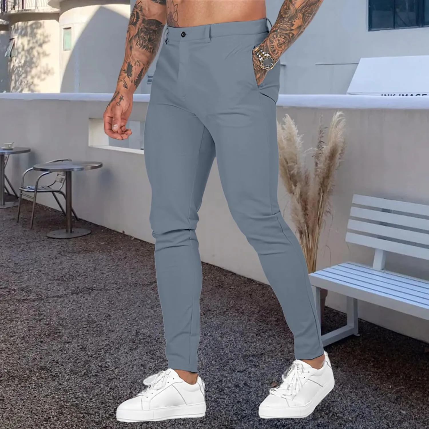 Cargo Pants for Men Skinny Leg Stretch Casual Slim Fit Lightweight Trendy Trousers Outdoor Business Sports Suit Pants