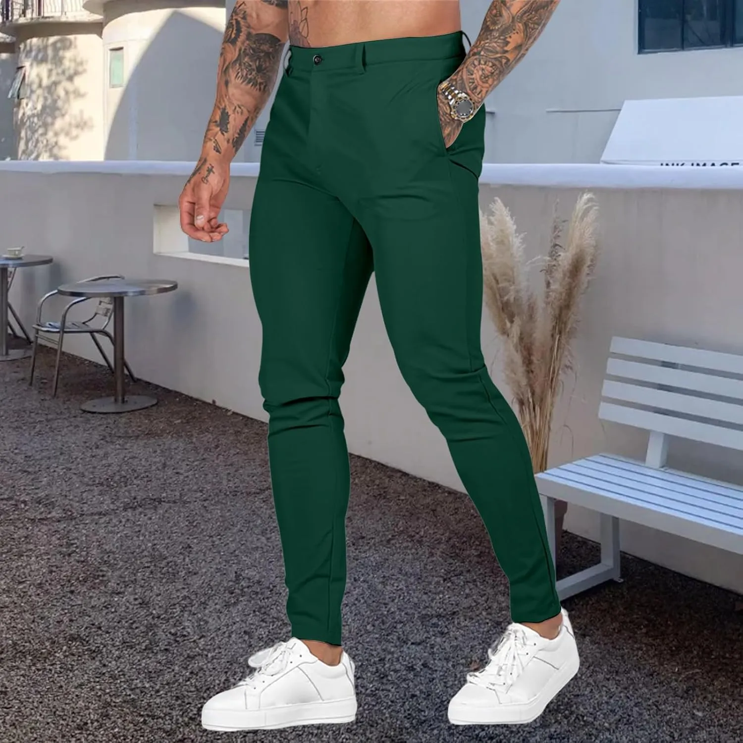 Cargo Pants for Men Skinny Leg Stretch Casual Slim Fit Lightweight Trendy Trousers Outdoor Business Sports Suit Pants
