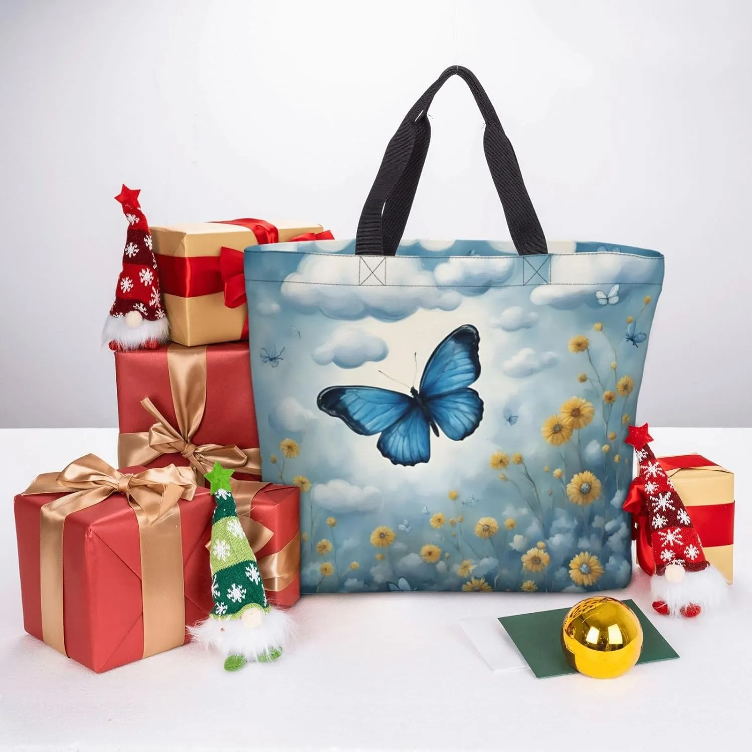Cartoon Frog Print Tote Bag Casual Shoulder Bag Handbag Reusable Shopping Travel Bag Gifts For Women