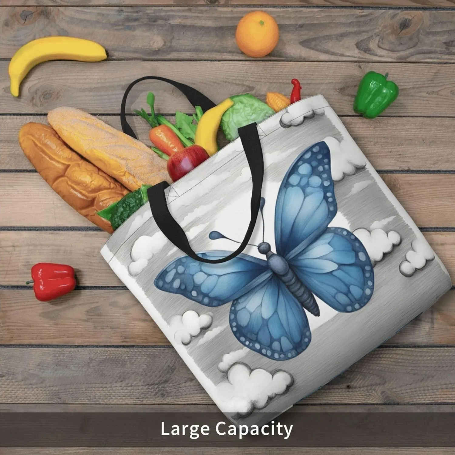 Cartoon Frog Print Tote Bag Casual Shoulder Bag Handbag Reusable Shopping Travel Bag Gifts For Women