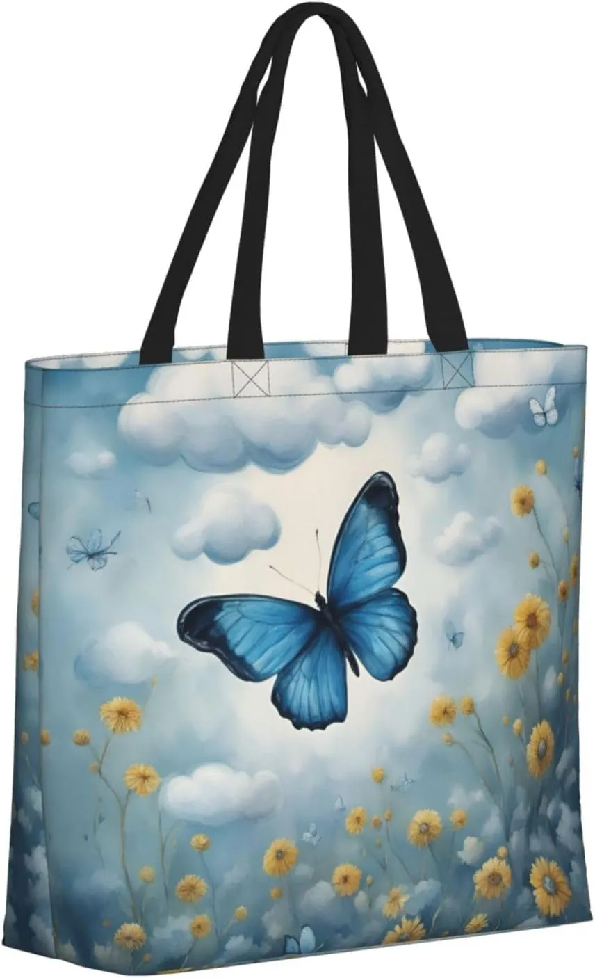 Cartoon Frog Print Tote Bag Casual Shoulder Bag Handbag Reusable Shopping Travel Bag Gifts For Women