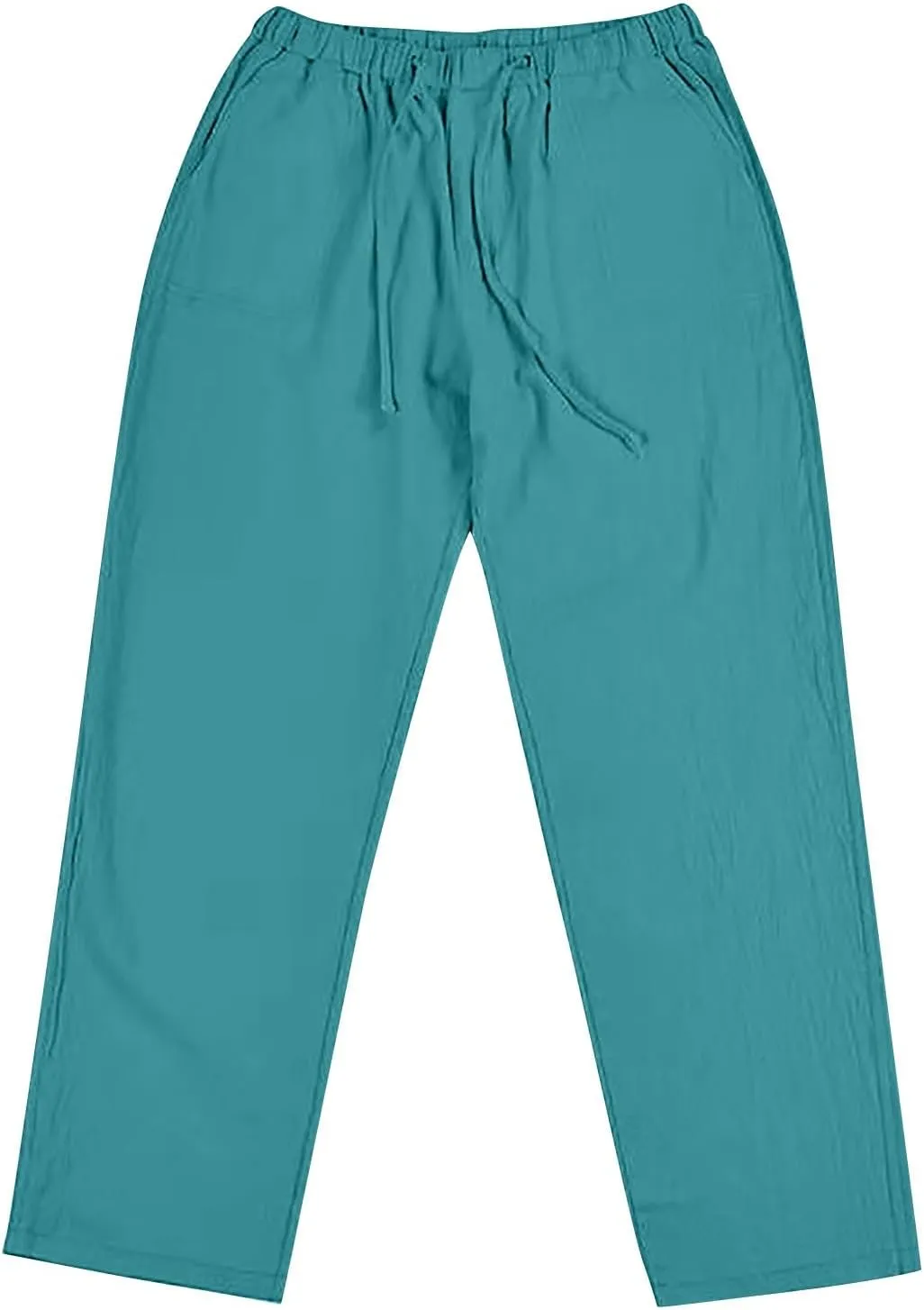Casual Cotton Linen Pants for Mens Summer Outdoor Hiking Sports Trousers Breathable Work Cargo Pants with Pockets Men's Pants