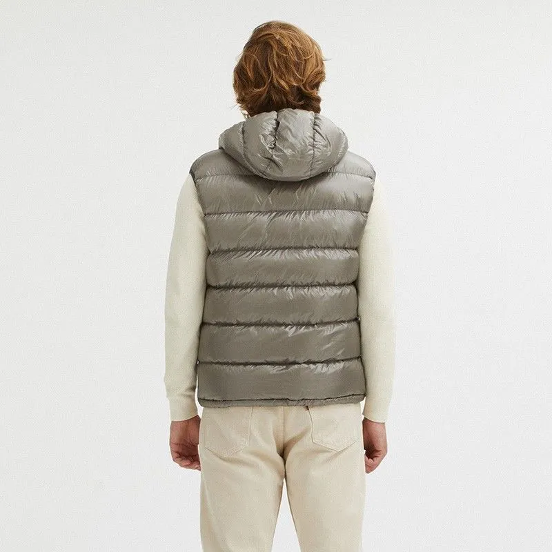 Centogrammi Reversible Goose Down Hooded Vest in Gray