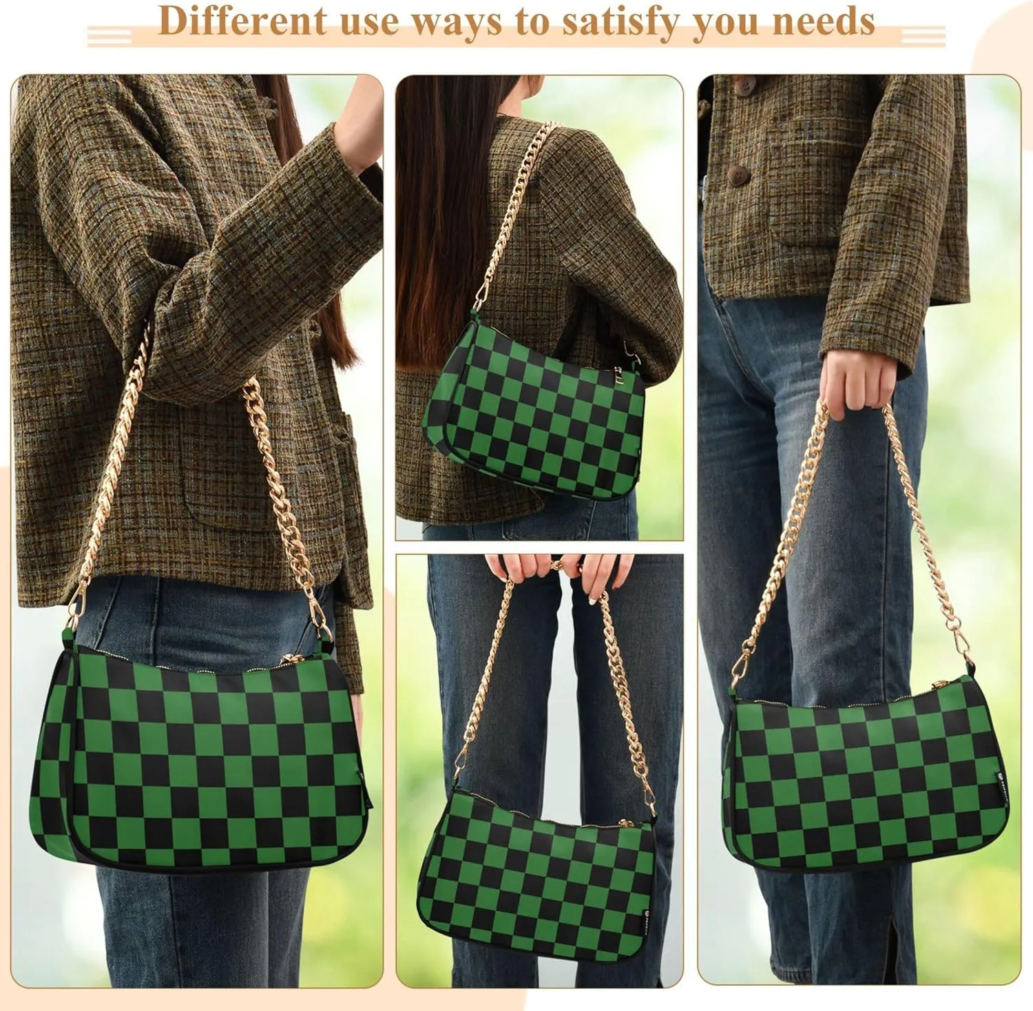 Coffee Beans Brown Evening Clutch Purse for Women Hobo Clutch Purse Chain One Shoulder Purse