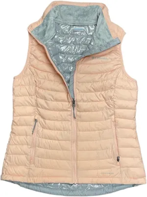 Columbia Women's White Out Puffer Omni Heat Full Zip Insulated Vest (S, Light coral)