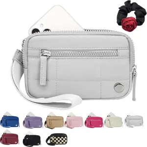 Convely Essential Wristlet Wallet, Small Wristlet Pouch with 3 Zipper, Phone Wristlet Wallet for Women
