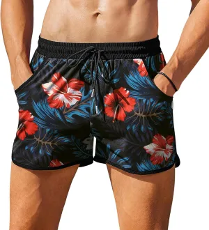 COOFANDY Men's Swim Trunks Quick Dry Swimsuit Color Block Board Short Bathing Suit Swimwear with Mesh Liner