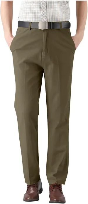 Cotton Mens Chinos Pants with Belt Slim Fit Casual Work Pants for Men with Pockets for Office and Daily Wear Slacks