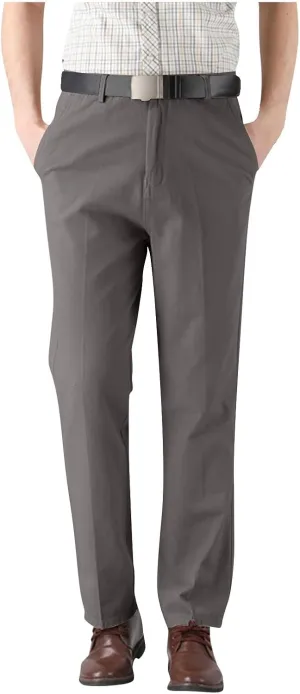 Cotton Mens Chinos Pants with Belt Slim Fit Casual Work Pants for Men with Pockets for Office and Daily Wear Slacks