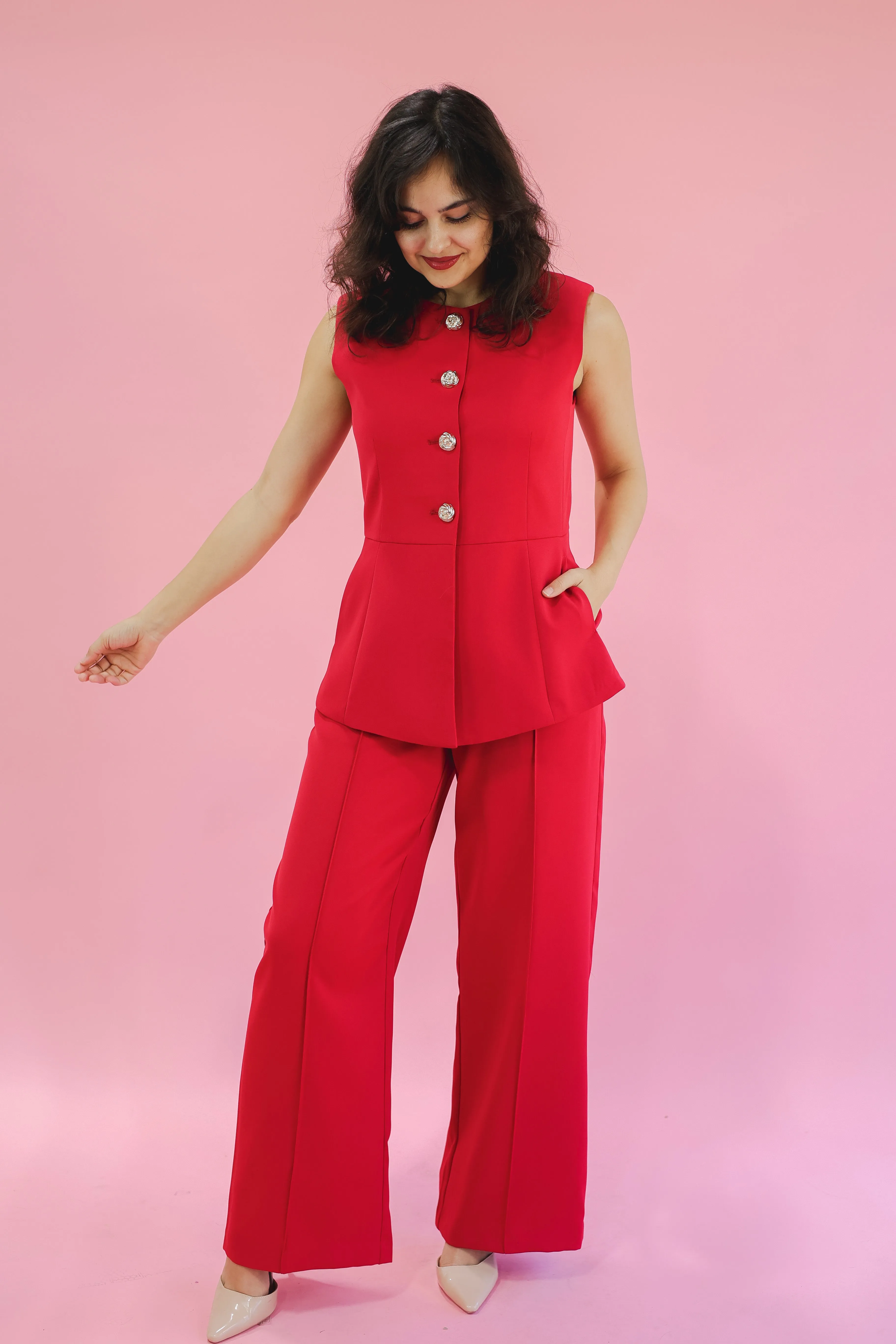 Cowgirl Take Me Away Vest In Red