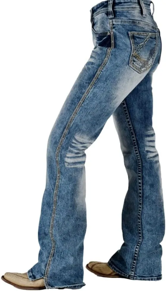 Cowgirl Tuff Western Jean Women Hot Shot III Bootcut Light Wash JHOTII