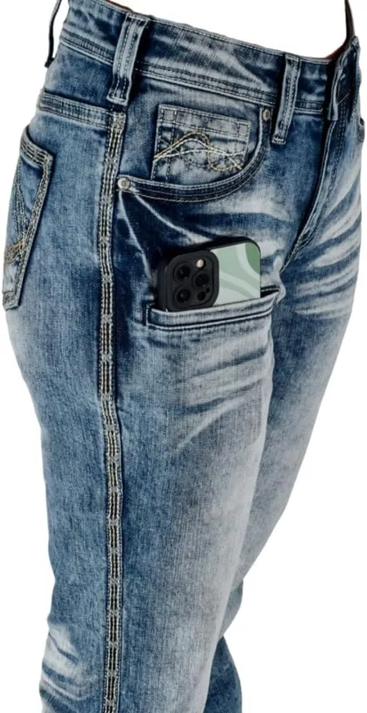 Cowgirl Tuff Western Jean Women Hot Shot III Bootcut Light Wash JHOTII