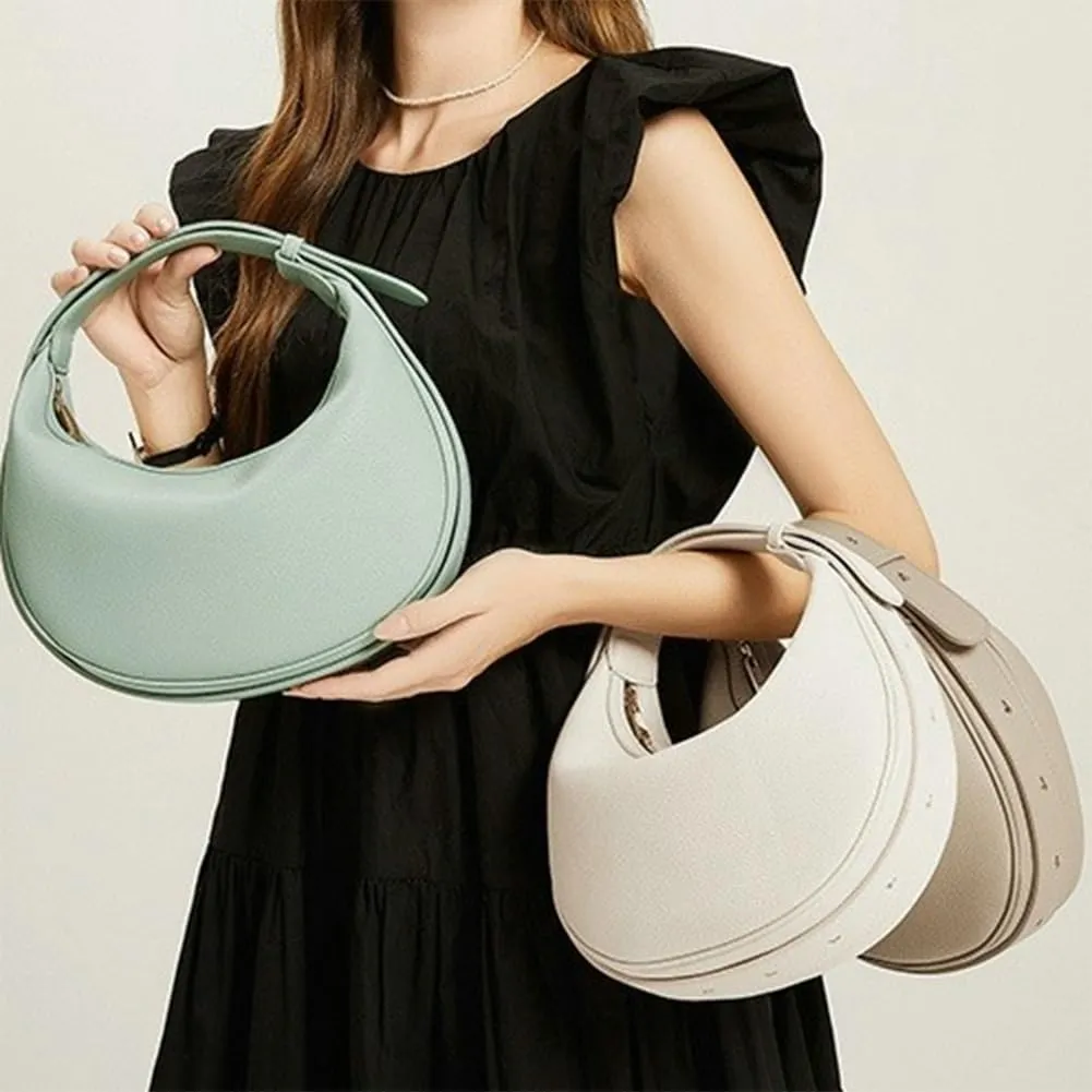 Crescent Shoulder Bag for Women Trendy Crossbody Hobo Purse PU Clutch Handbag Adjustable Strap