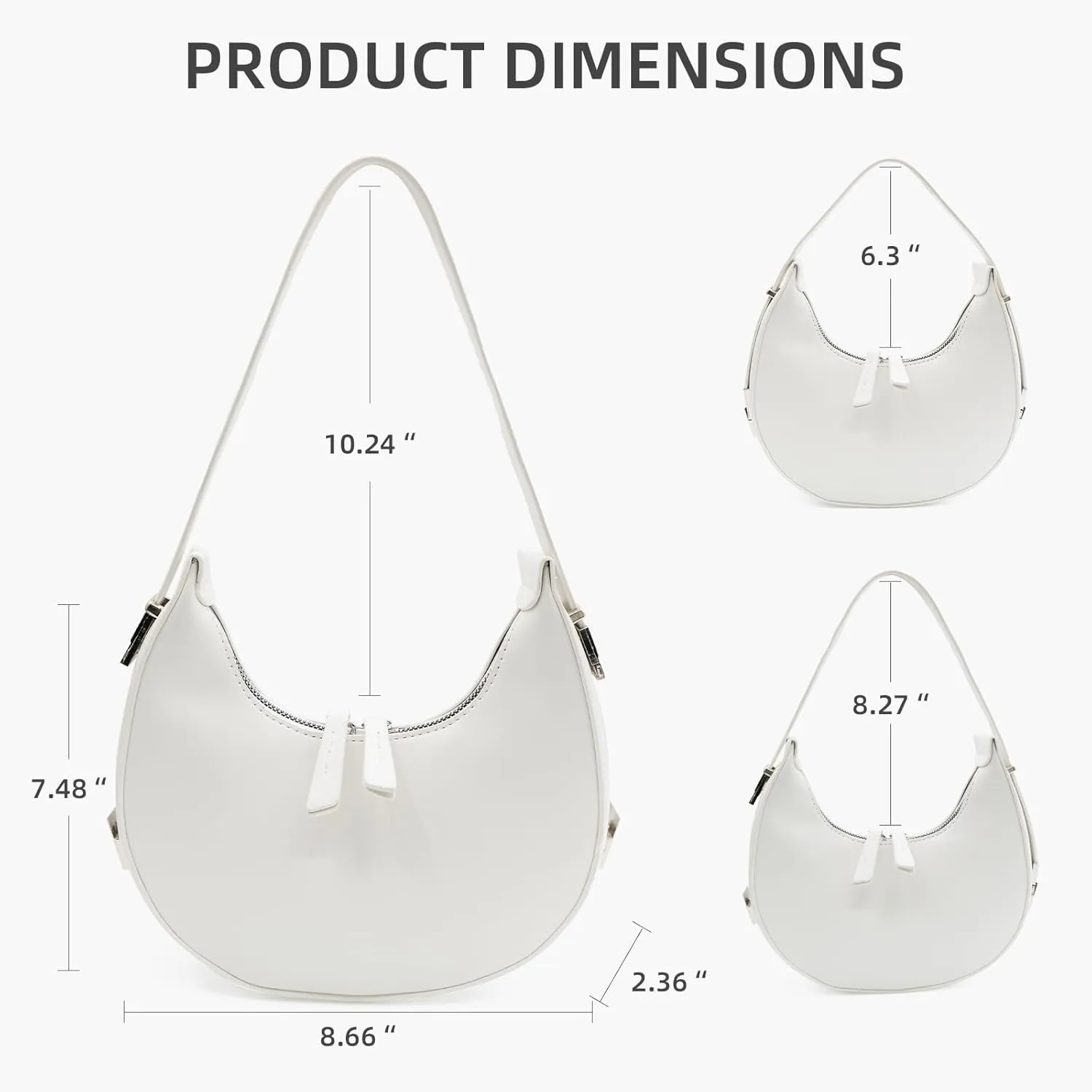 Crescent Shoulder Bag for Women Trendy Crossbody Hobo Purse PU Leather Clutch Handbag with Adjustable Strap