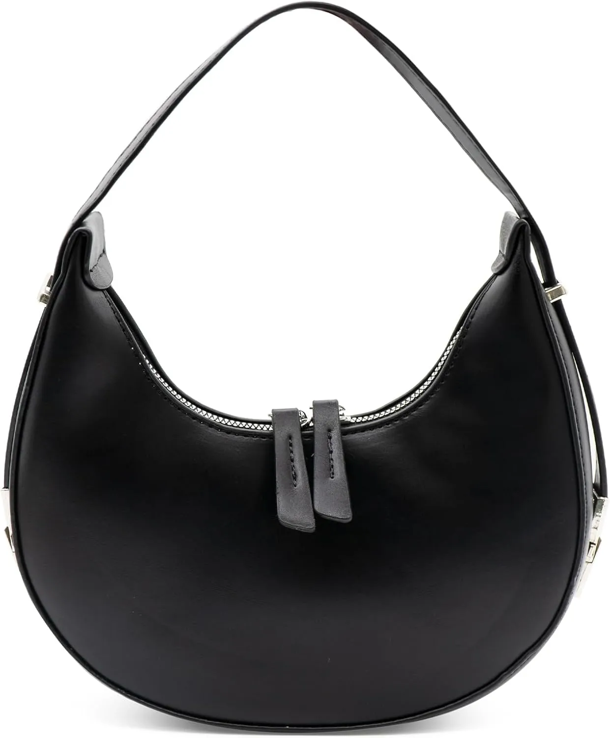 Crescent Shoulder Bag for Women Trendy Crossbody Hobo Purse PU Leather Clutch Handbag with Adjustable Strap